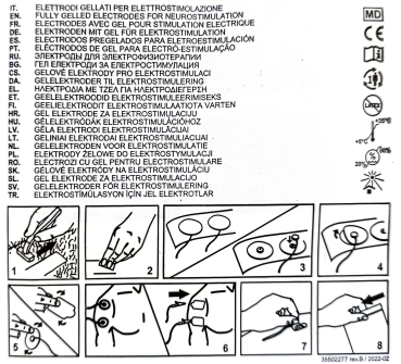 Preview: Klebeelektroden (klein) 45x35 mm, 1 Set mit je 4 Elektroden