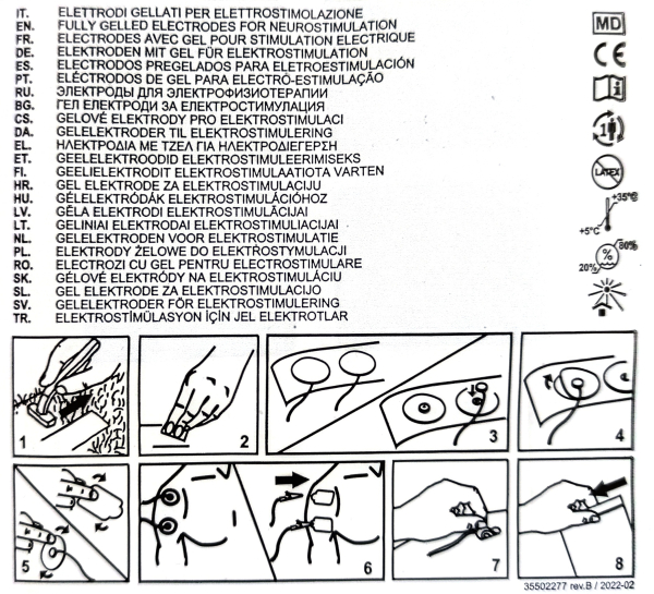 Klebeelektroden (klein) 45x35 mm, 1 Set mit je 4 Elektroden